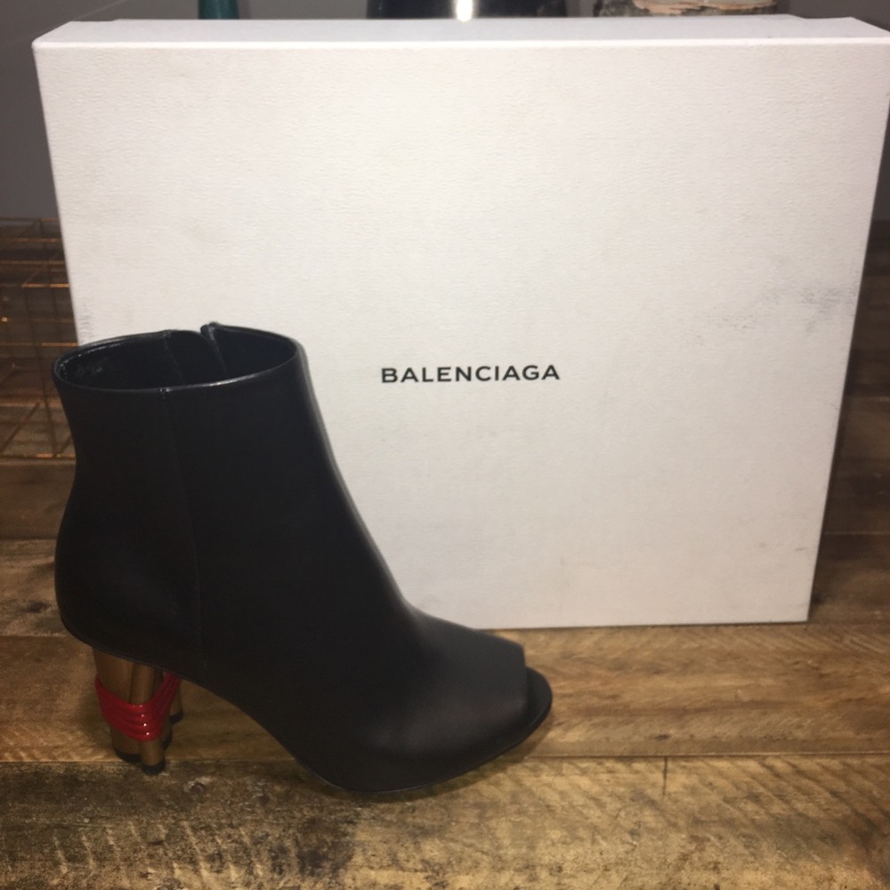 New Balenciaga Peep Toe Ankle Boots - Picture 5 of 8